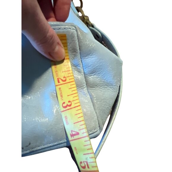 Hobo Shelia Womens Light Blue Leather Shoulder Bag With Stitch Detail - Picture 5 of 8